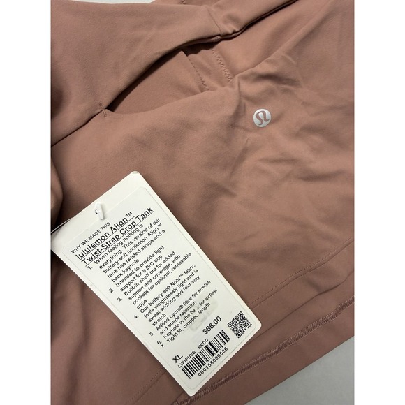 Lululemon Align Twist-Strap Crop Tank Top Mauve XL NWT Nulu Built-In Bra - Picture 7 of 12